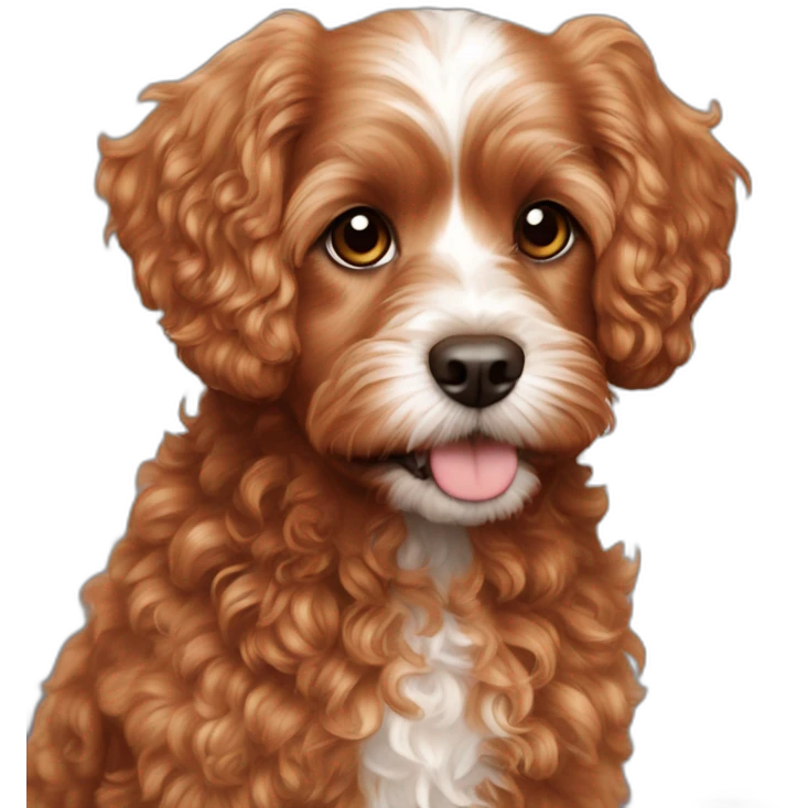 Red cavapoo curly hair no white  emoji