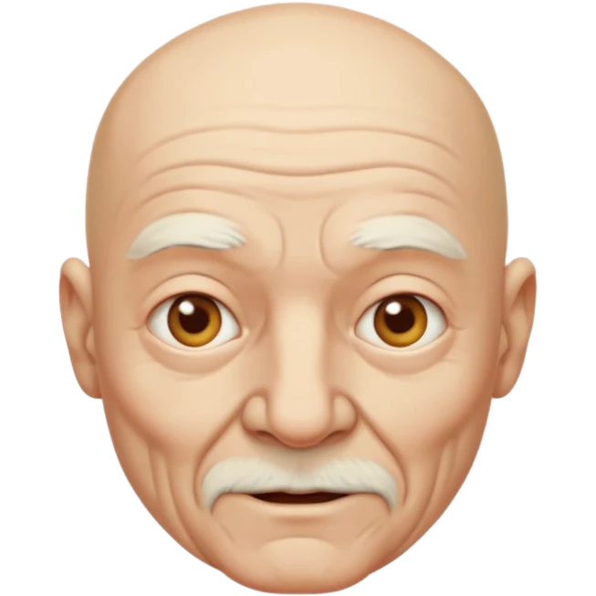 Bald old man with no facial hair emoji