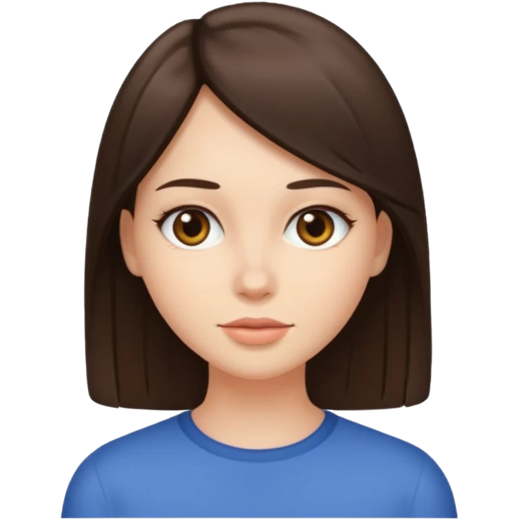 Brunette with straight hair emoji