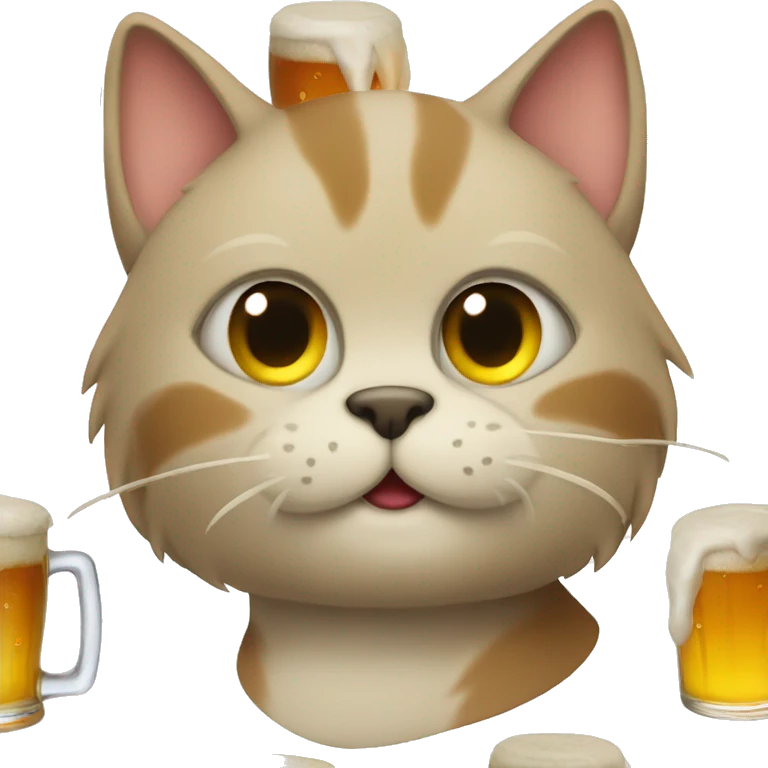 Cat with beer emoji