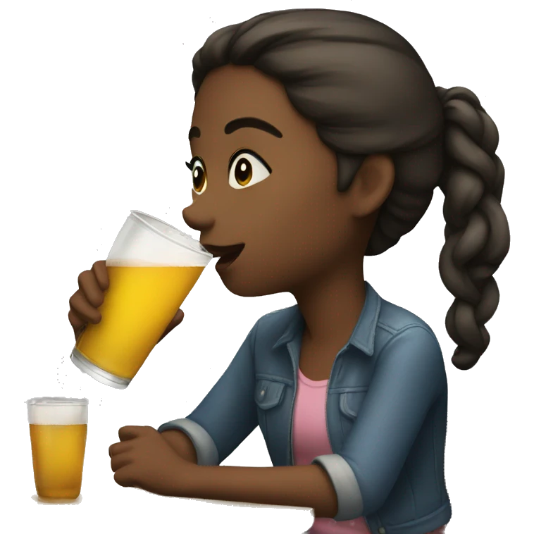 Girl drinking emoji