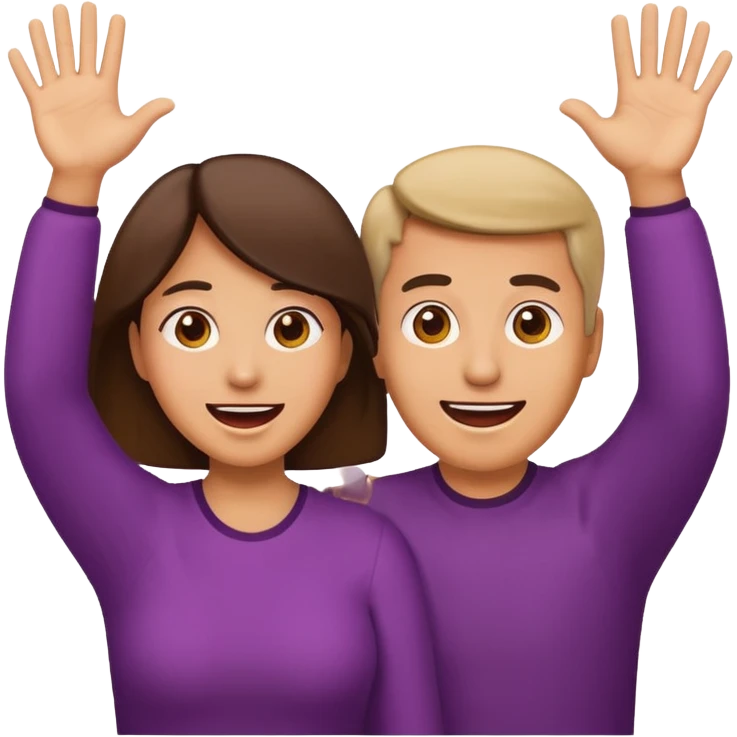 Mom and dad emoji throwing their hands up like they don't know emoji