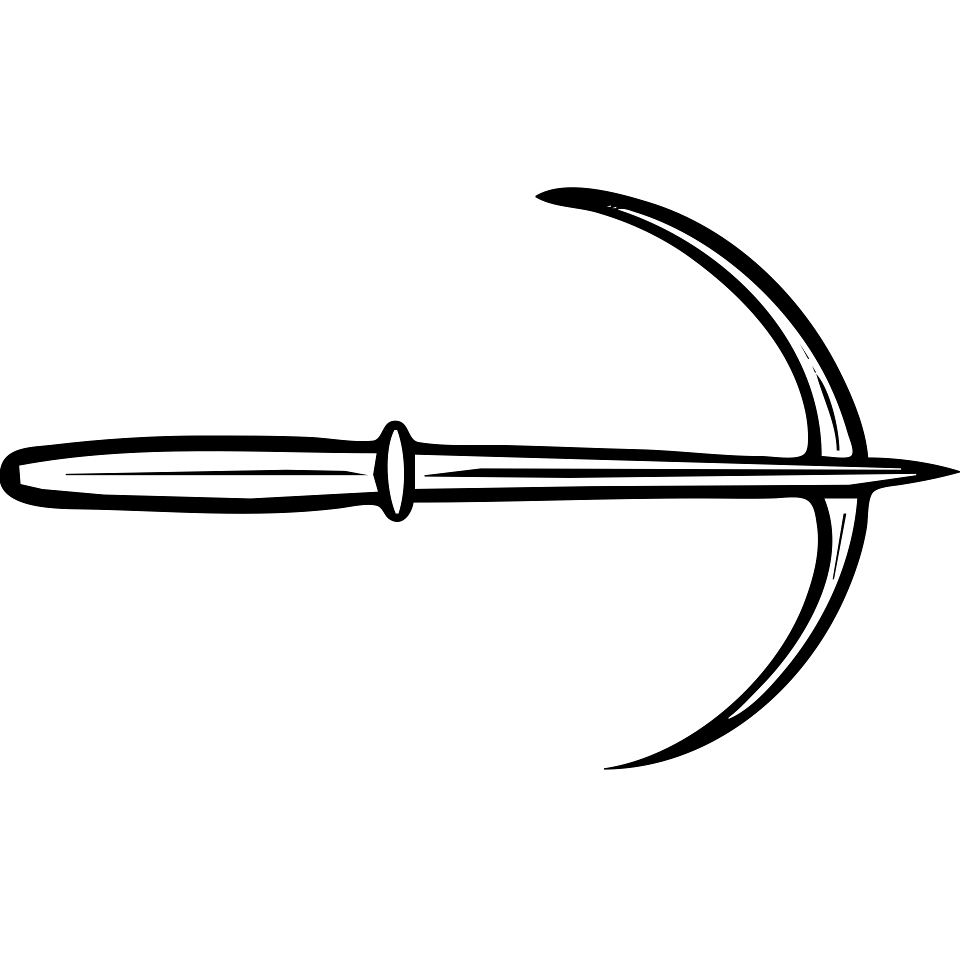A sickle attached to the end of a rifle as a bayonet weapon emoji