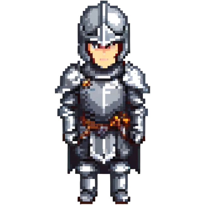 a knight in black armour, pixel art style emoji