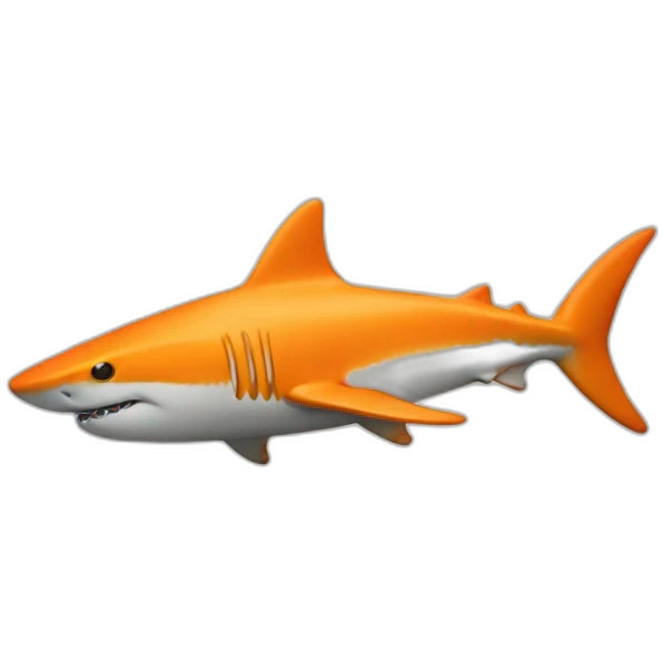 orange shark thinking like human emoji