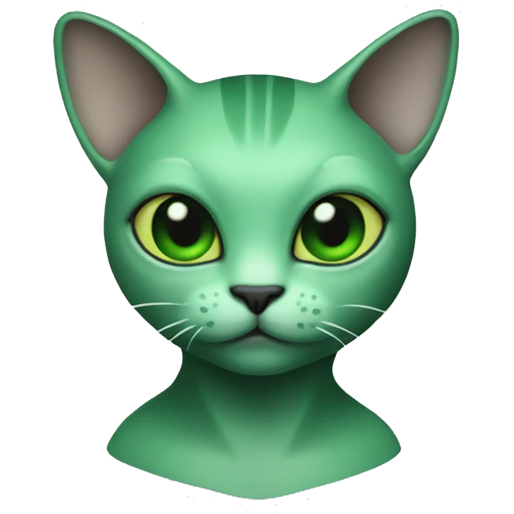 Alien cat green emoji