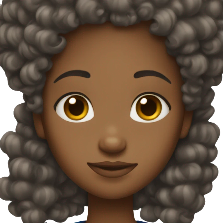 black girl with curly hair emoji