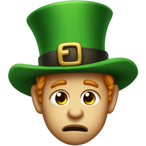 Crying leprechaun with an ND hat emoji