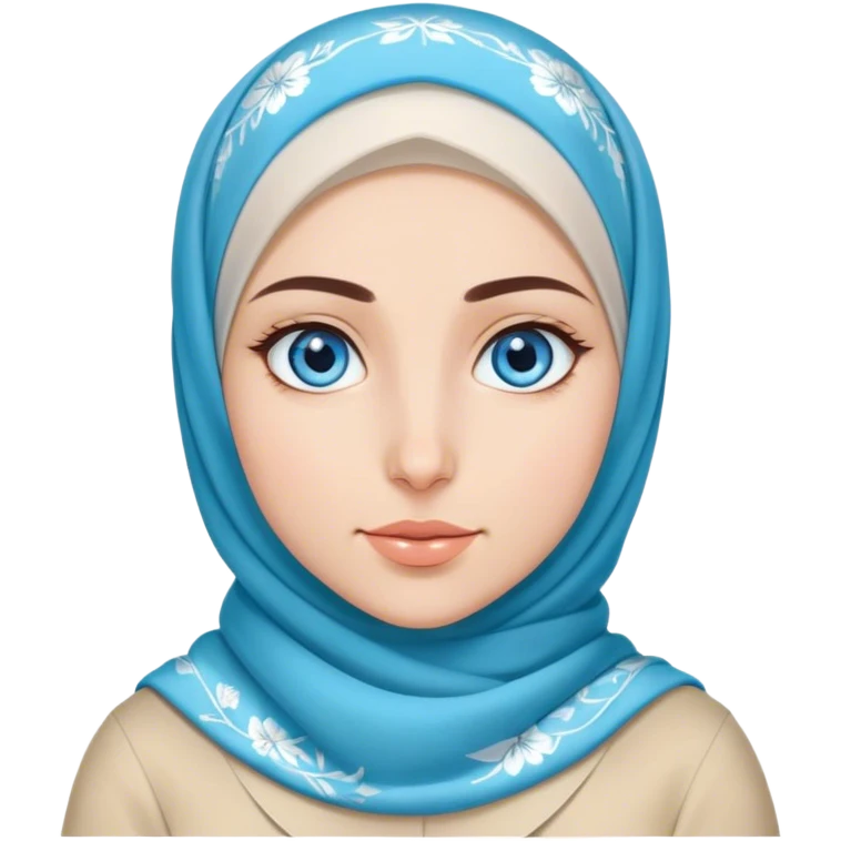 Turkish beautiful finish Konya girl blue eyes with spring design hijab  emoji