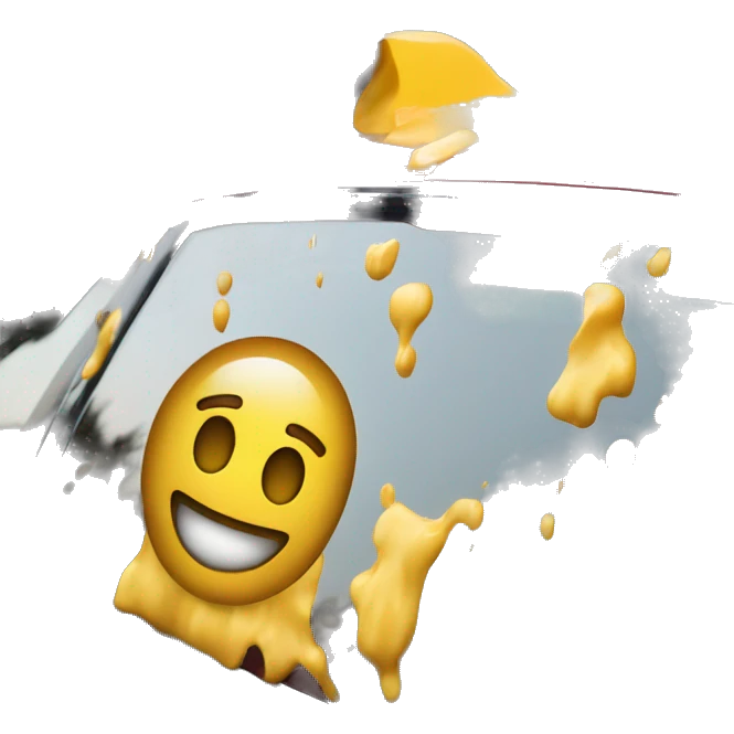 wax spilled on top of a car emoji