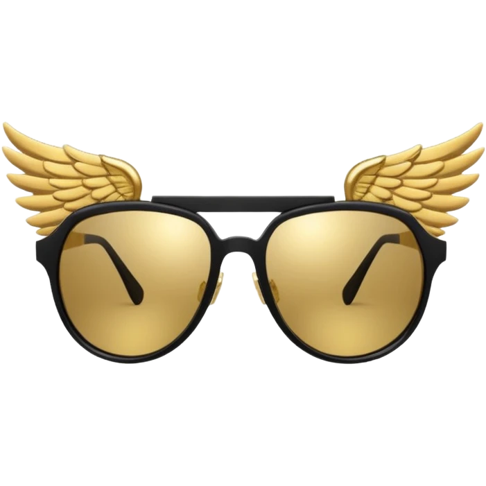 fancy hipster sunglasses with wings emoji