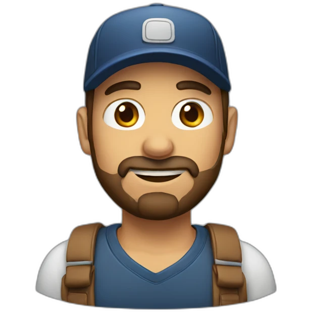 man with cap and brown beard emoji