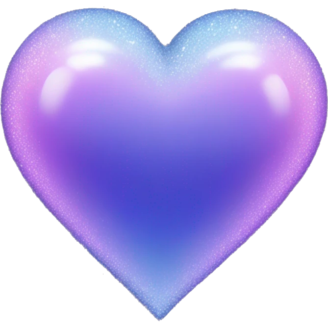 sparkly indigo-lilac-gradient iridescent heart emoji