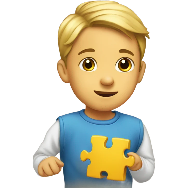a child with a puzzle in his hands emoji