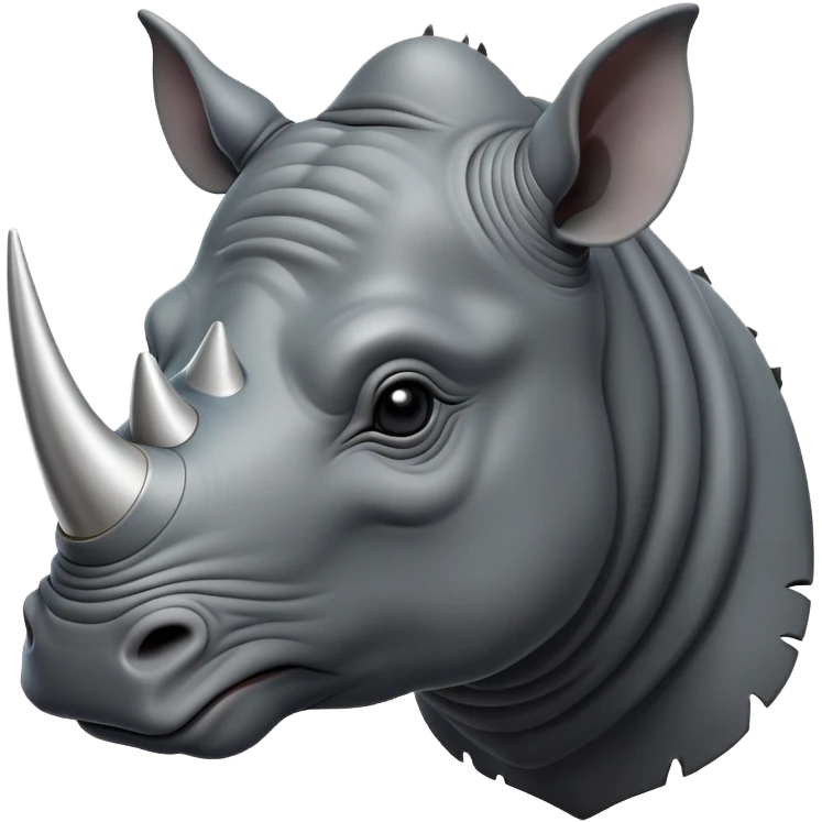 cinematic-noble--rhinoceros-portrait-emoji,slate-grey-hide-poised-and-regal,-with-a-massive,-powerful-build-and-a-thick,--deep-set-soulful-piercing-eyes,-simplified-yet-sharp-and-sophisticated-features,-highly-detailed,-large-black-eyes, white horn emoji