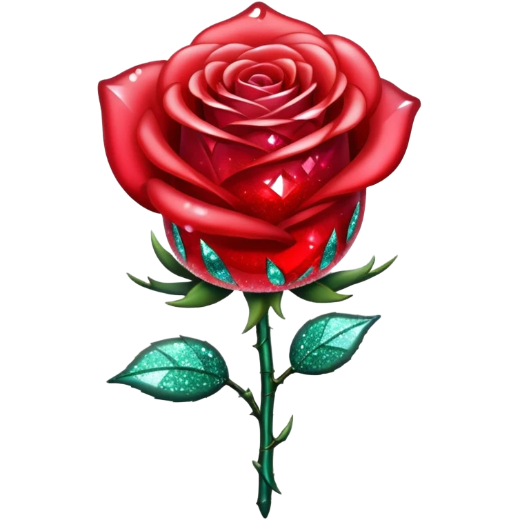 glitter red crystal rose emoji