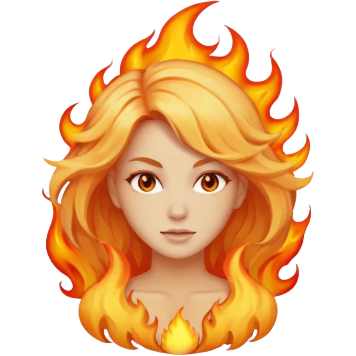 Woman with hair on fire emoji