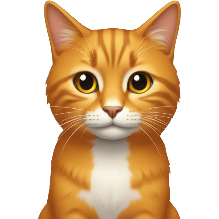 gato naranja pelo largo emoji