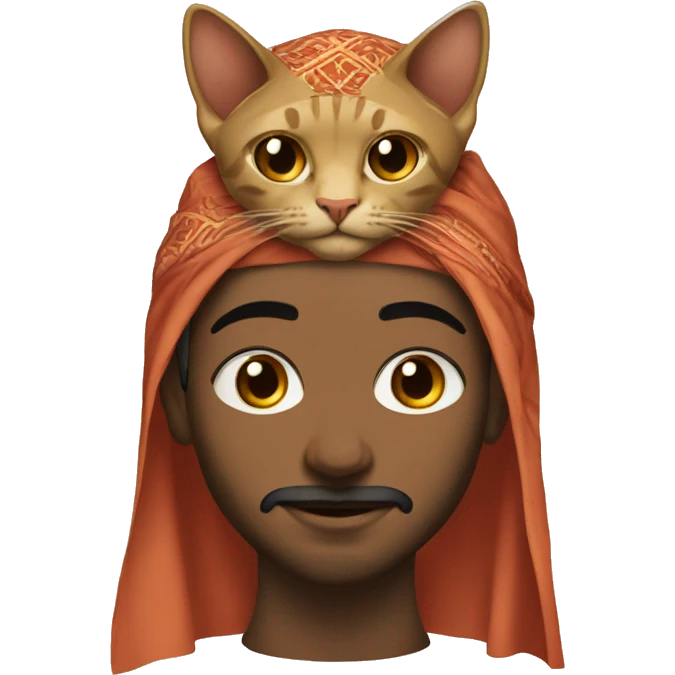 moroccan face with a cat on the head emoji