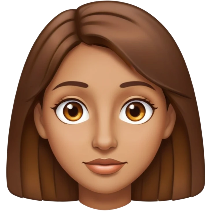 A woman with brown hair and high lights a big nose and brown eyes and she looks like my mom emoji