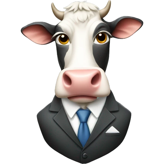 Cow wearing a business suit emoji