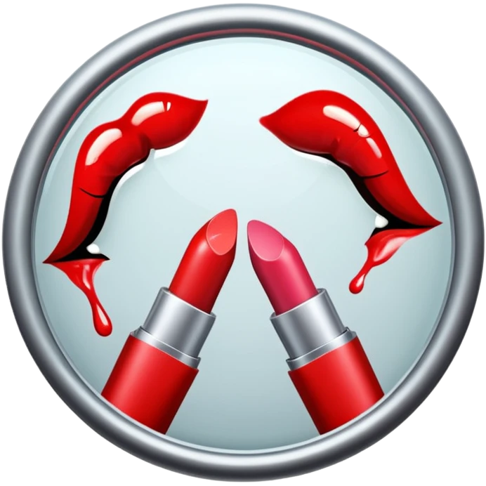 Kissing lipstick on mirror emoji