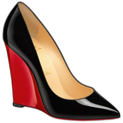 WEDGE heel LOUBOUTIN black PATENT emoji