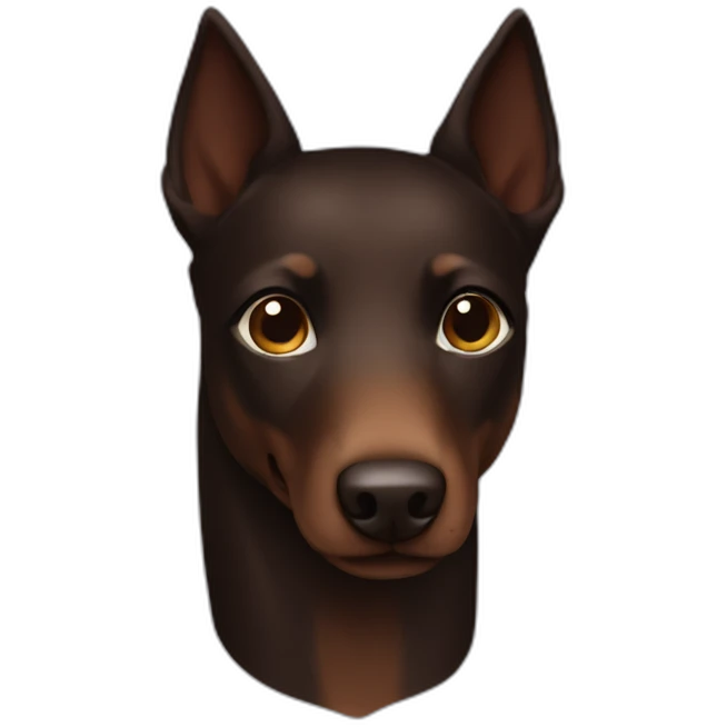 Kelpie head coloured dark brown emoji