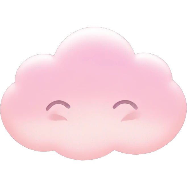 Pastel Pink Cloud "A soft pastel pink cloud with a glowing outline, tiny star and heart sparkles floating around, and a dreamy, surreal look." emoji
