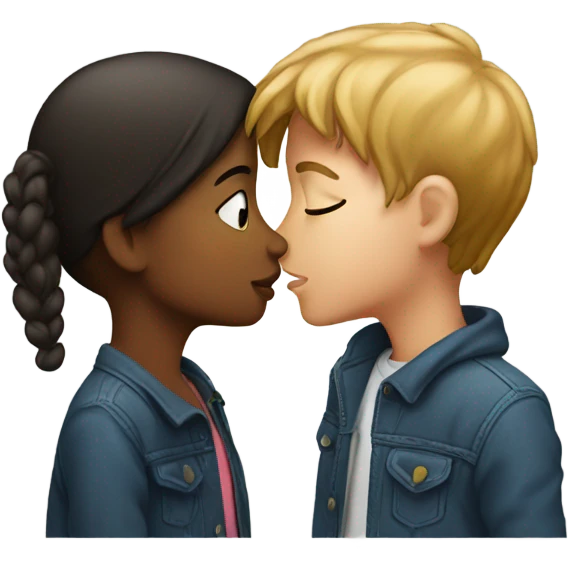 Girl and boy kiss emoji