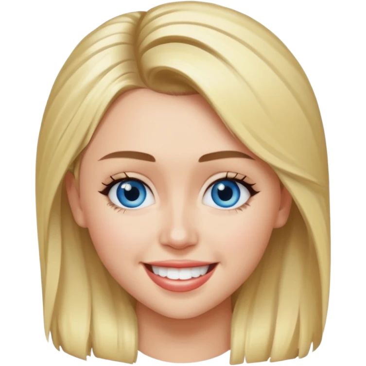 Miley Cyrus with blue eyes, long blonde hair emoji