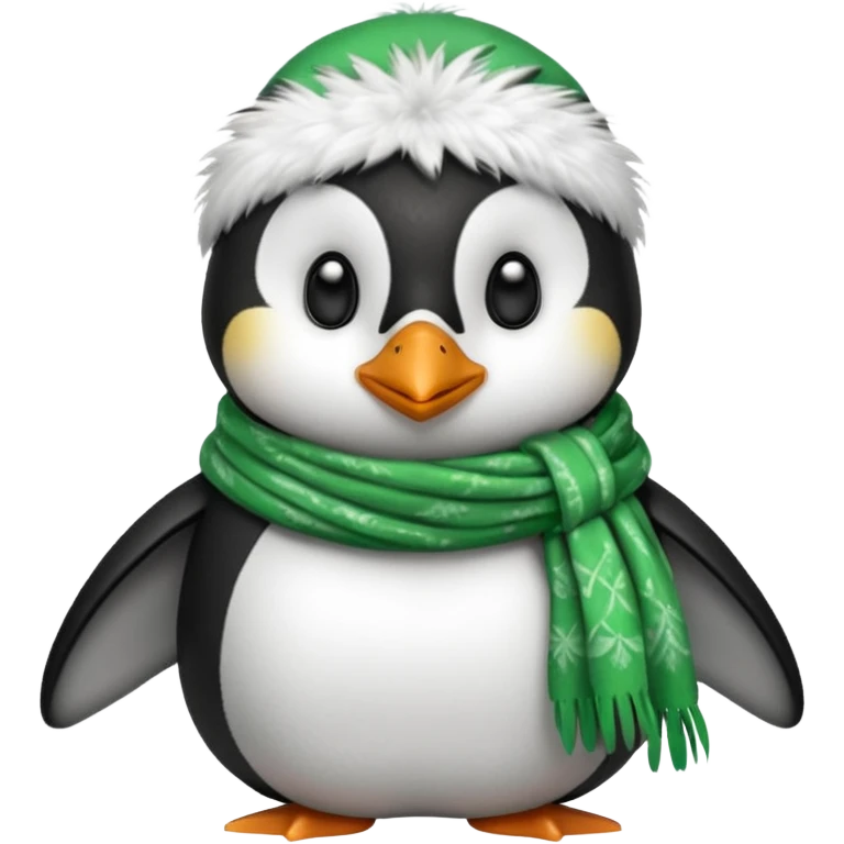 penguin with green scarf  emoji