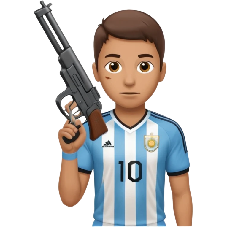 haz un turro con una biszera para atras y con un arma remera argentina pero arma de fuego emoji