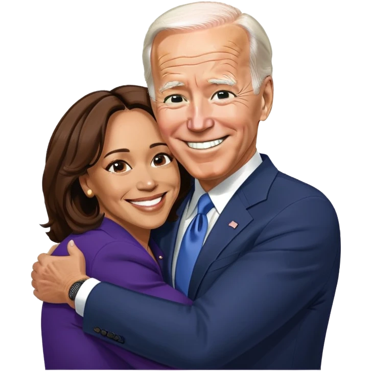 Biden hugging Kamala Harris  emoji