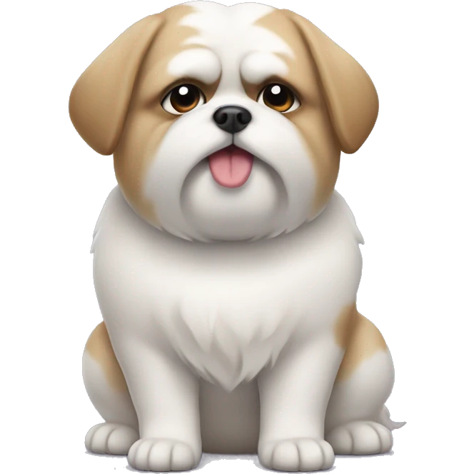 white fat short shitzu dog emoji