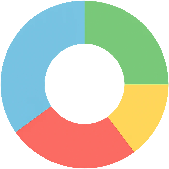 colorful donut chart, modern flat design icon emoji