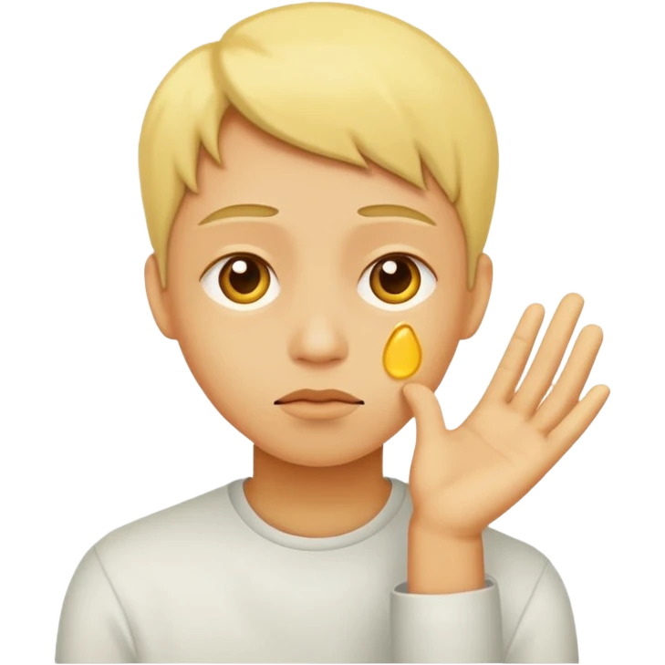 Tête jaune, soupire emoji