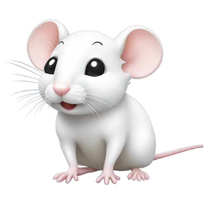 Cute little white mouse  kiss emoji