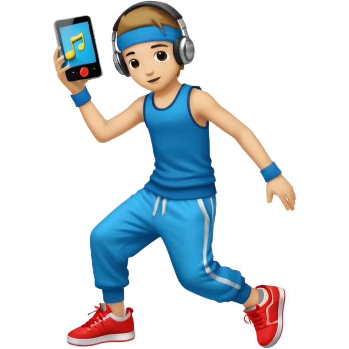 street dancer boy with music player emoji