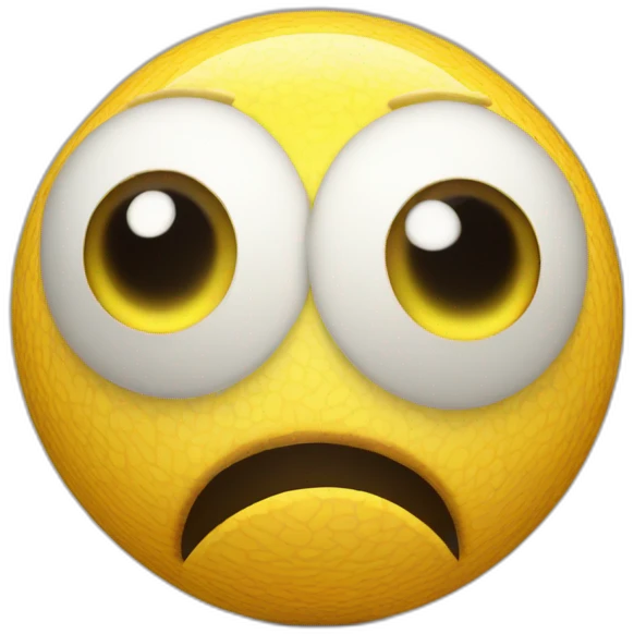 3d sphere with a cartoon marked skin texture with big kind eyes emoji