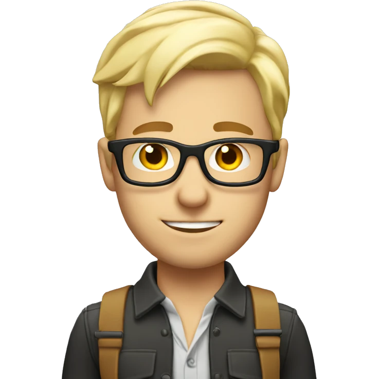 Nerd cool blonde guy emoji