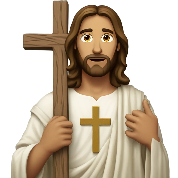Jesus holding a cross emoji