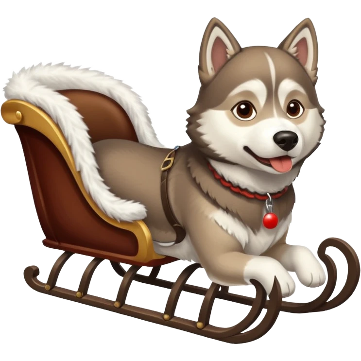 a sleigh pulled by a husky  emoji
