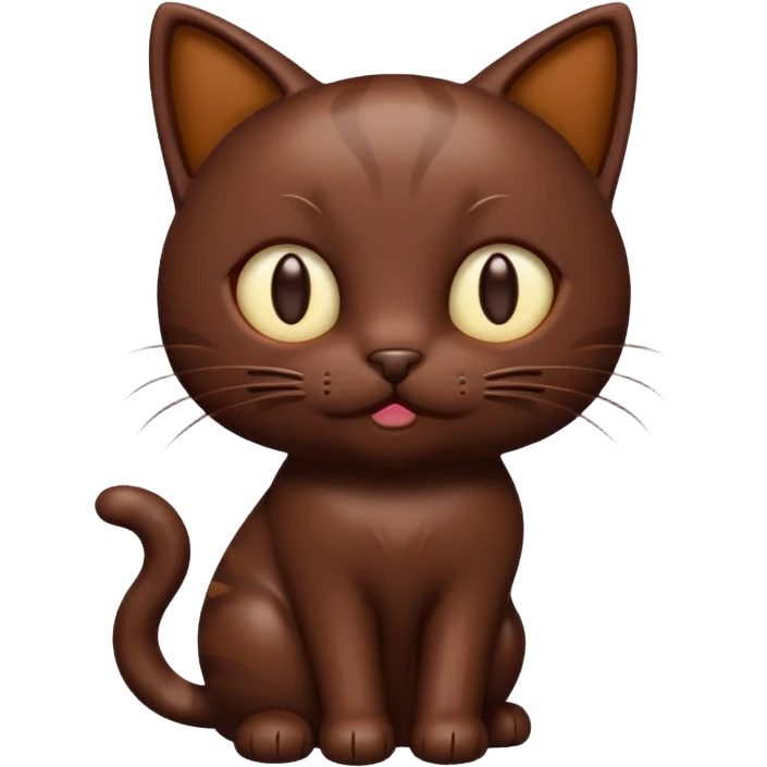 cat fully made of chocolate emoji