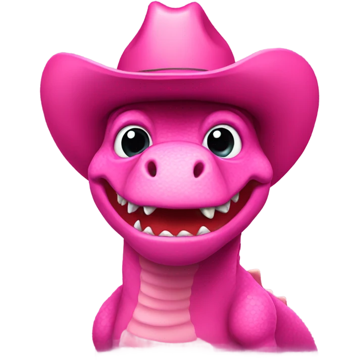 Pink dinosaur with a pink cowboy hat emoji