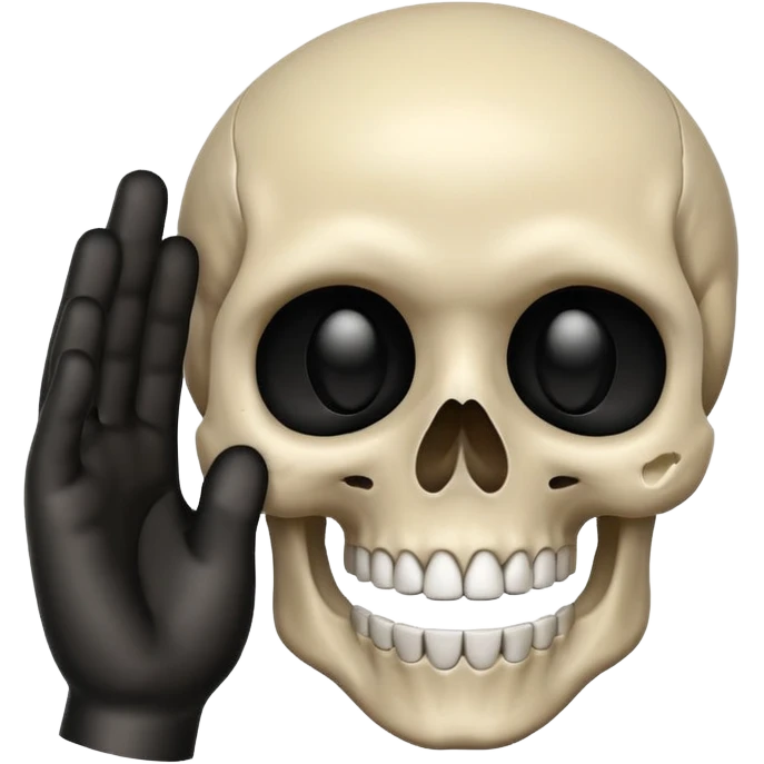skull emoji with a gentle pat gesture emoji