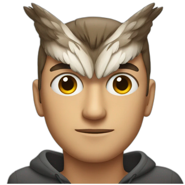 man with owl head emoji