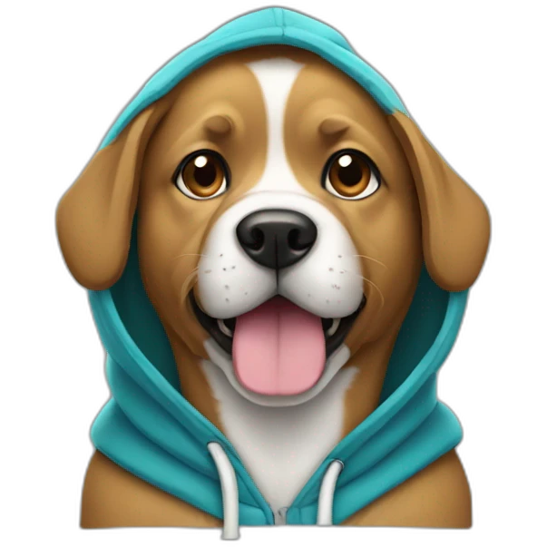 Dog wearing a hoodies emoji