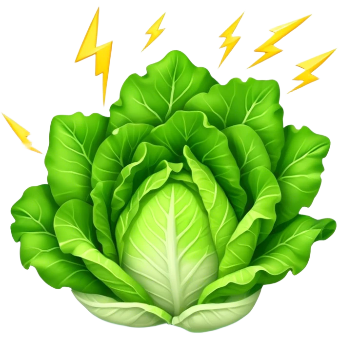 Lettuce with lightning emoji