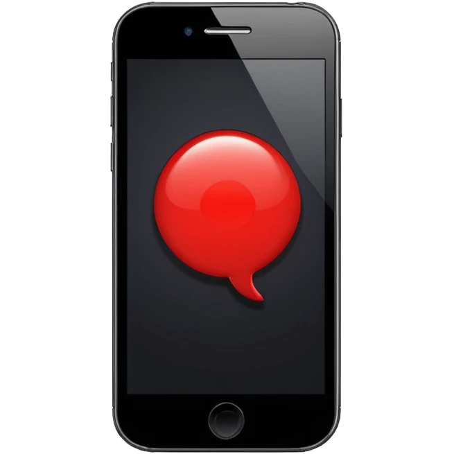 smartphone with a notification bubble emoji